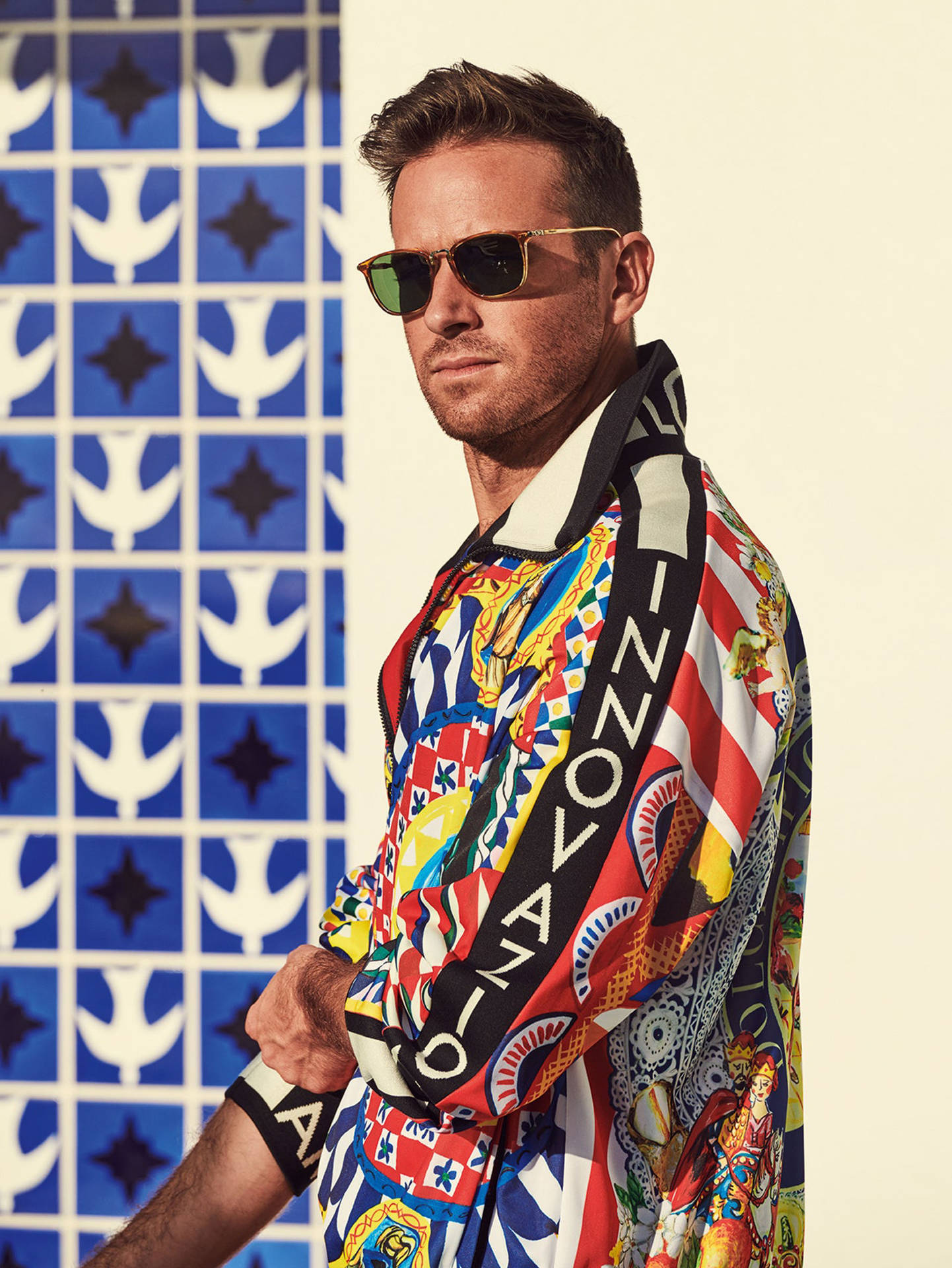 Armie Hammer Gq Colorful Jacket