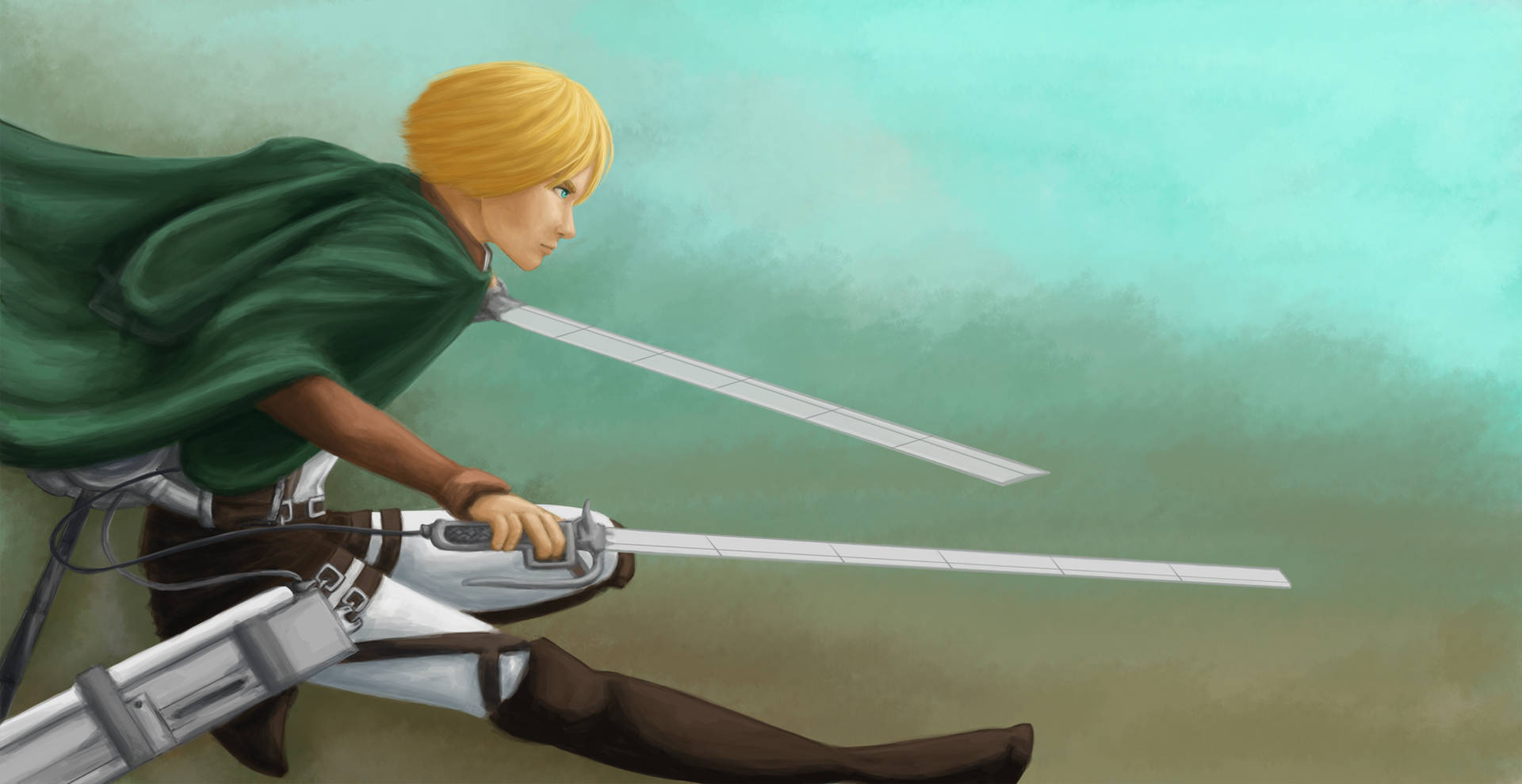 Armin Arlert Fanart With Swords