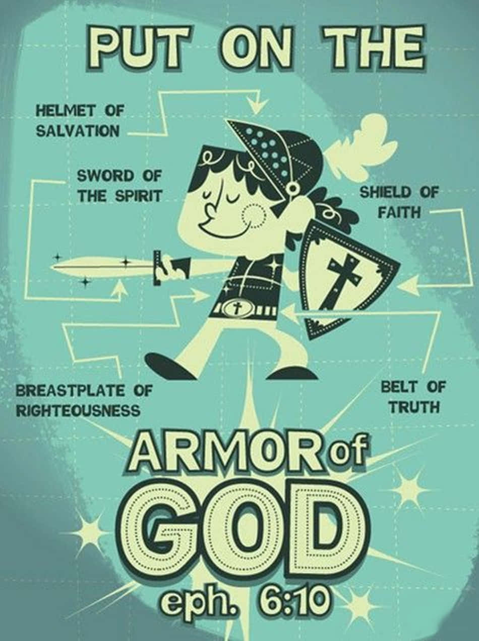 Vær stærk i troen og klæd dig selv i Guds rustning. Wallpaper