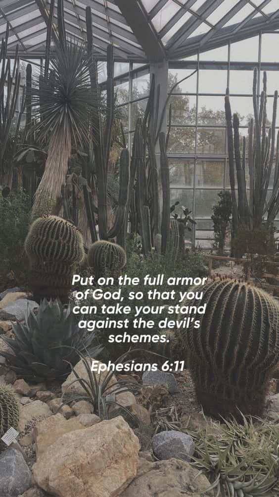 "Put on the full armor of God to protect you from harm" Wallpaper