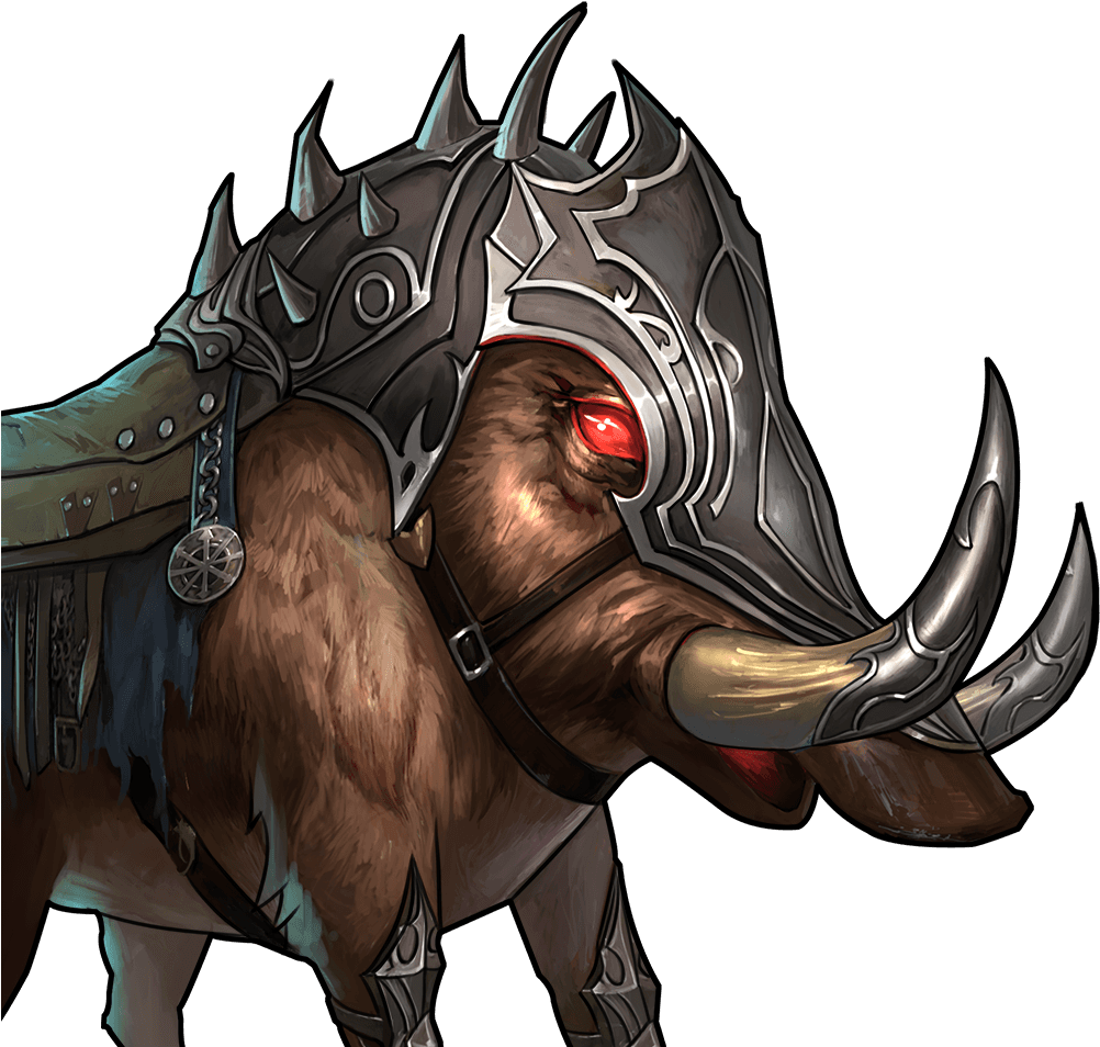 Armored Boar Fantasy Artwork PNG