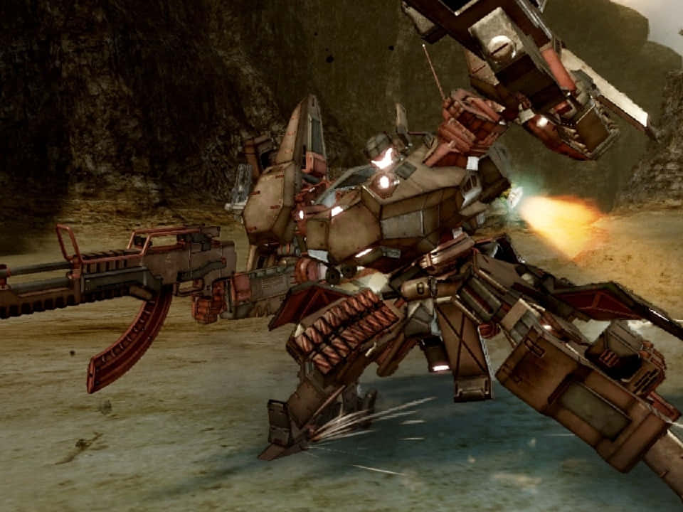Armored_ Core_ Mech_in_ Action Wallpaper