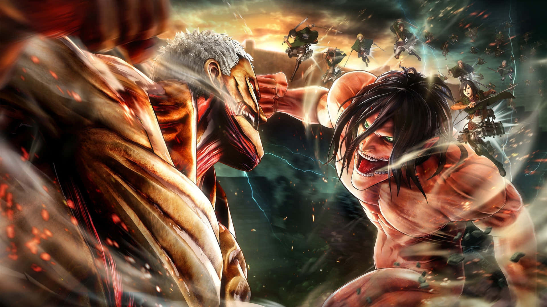 Staring into the eyes of the Armored Titan Wallpaper