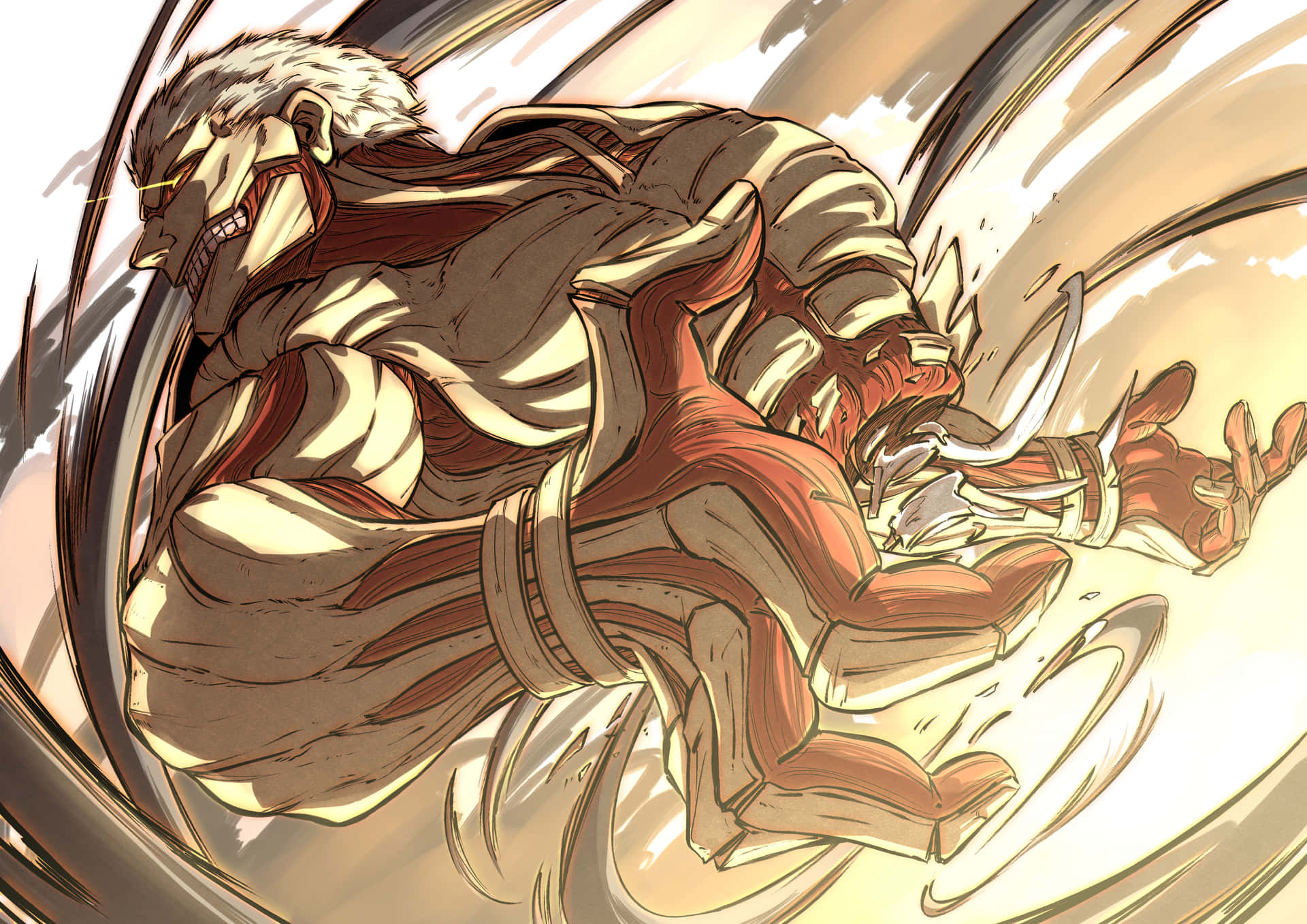 Armored Titan Standing Victorious Wallpaper