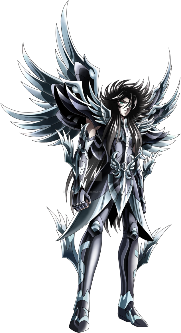 Armored Winged Anime Character PNG