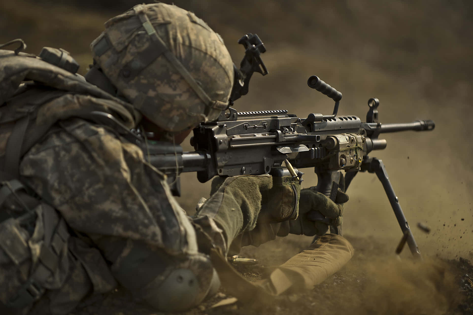 Soldier in action during a military operation