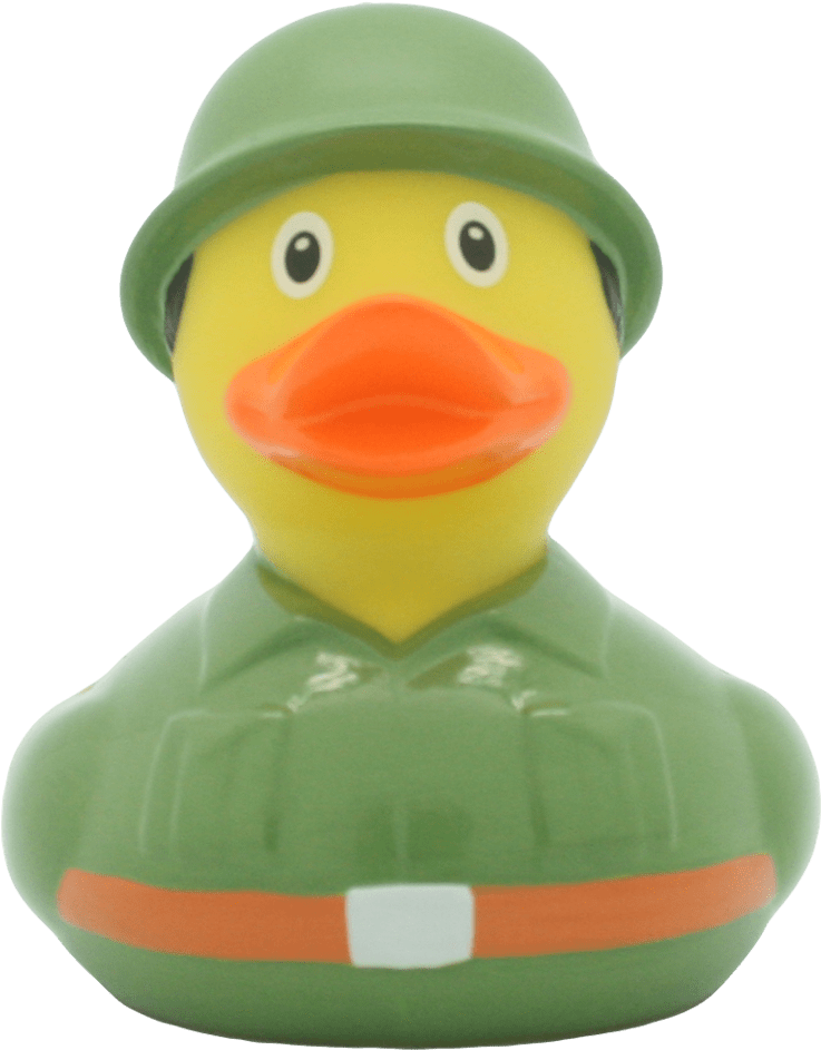 Army Duck Rubber Toy PNG