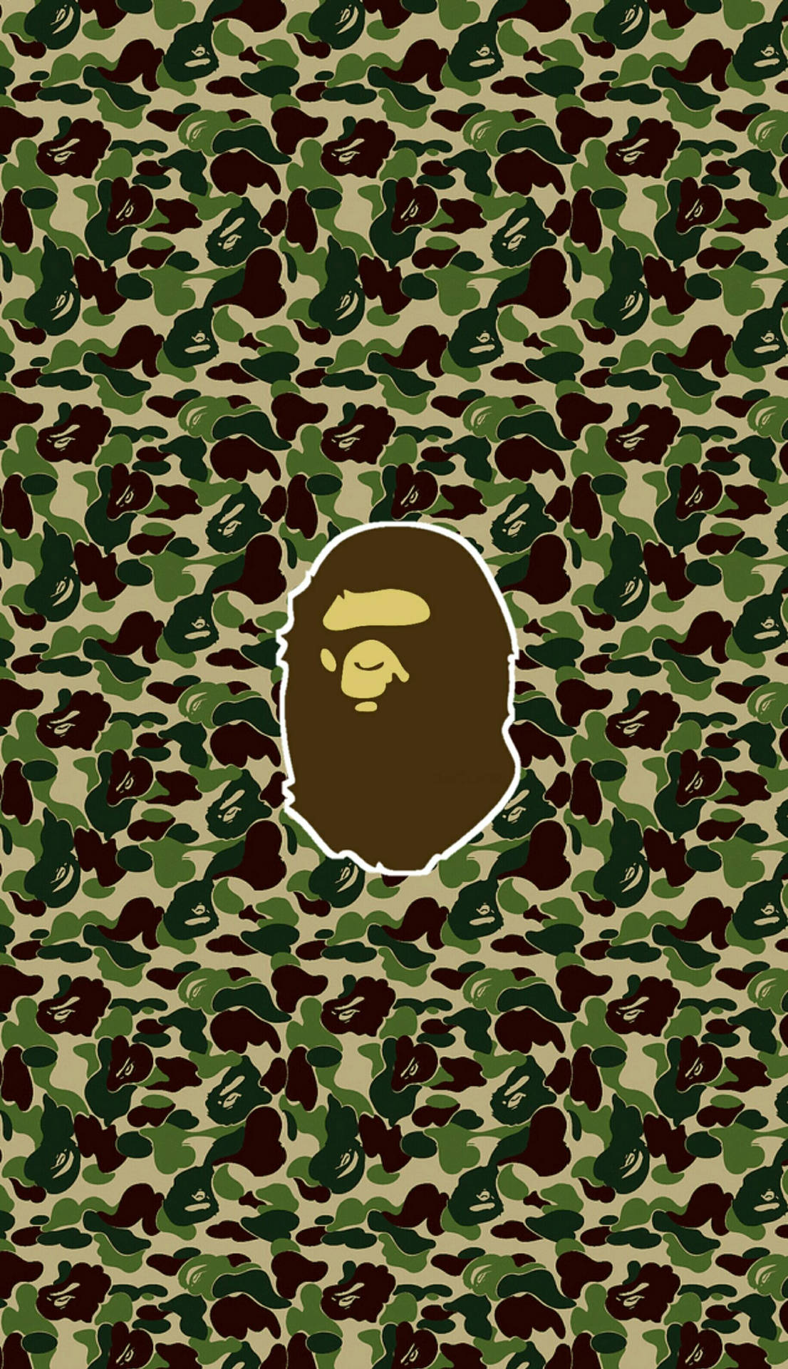 Army Green Camouflage BAPE Logo Wallpaper