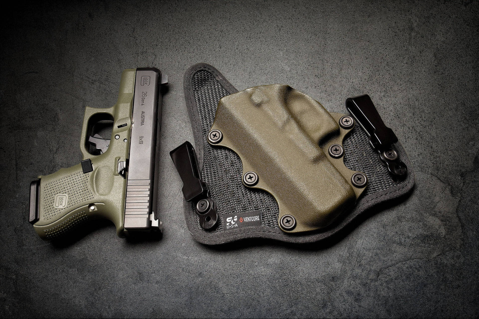 Army Green Glock With Holster