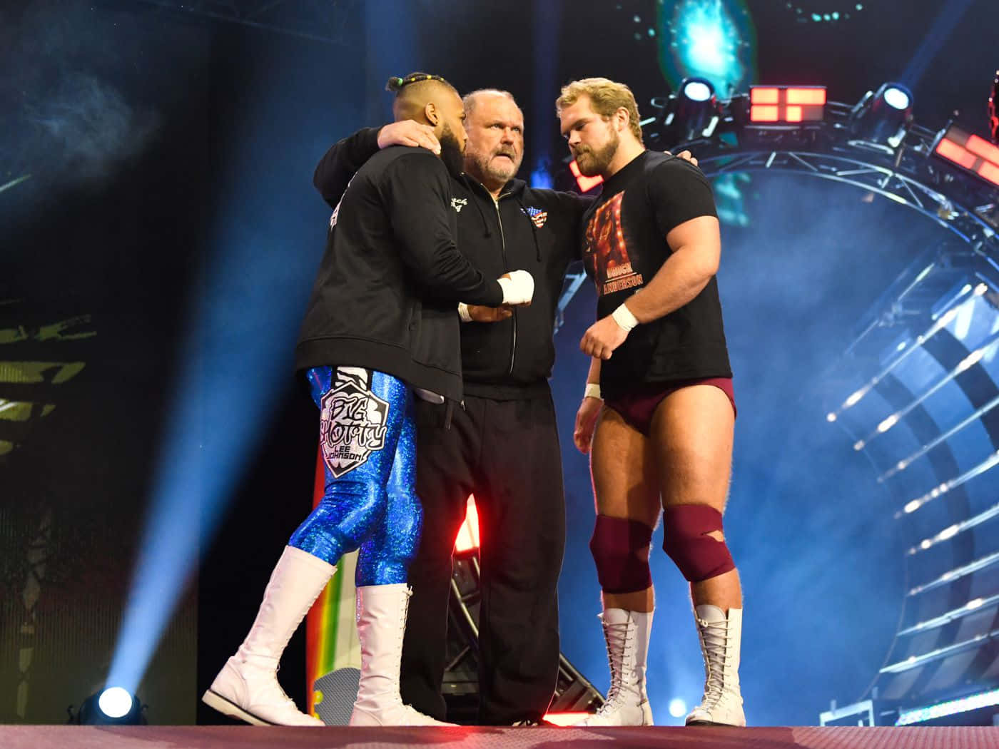 Arn Anderson With Brock Anderson And Lee Johnson Wallpaper