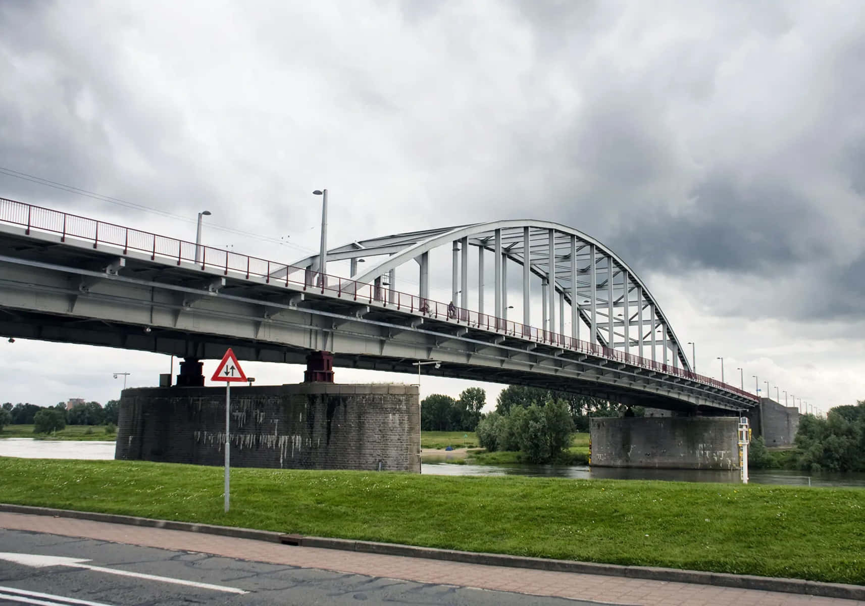 Arnhem Bridge Cloudy Sky Wallpaper