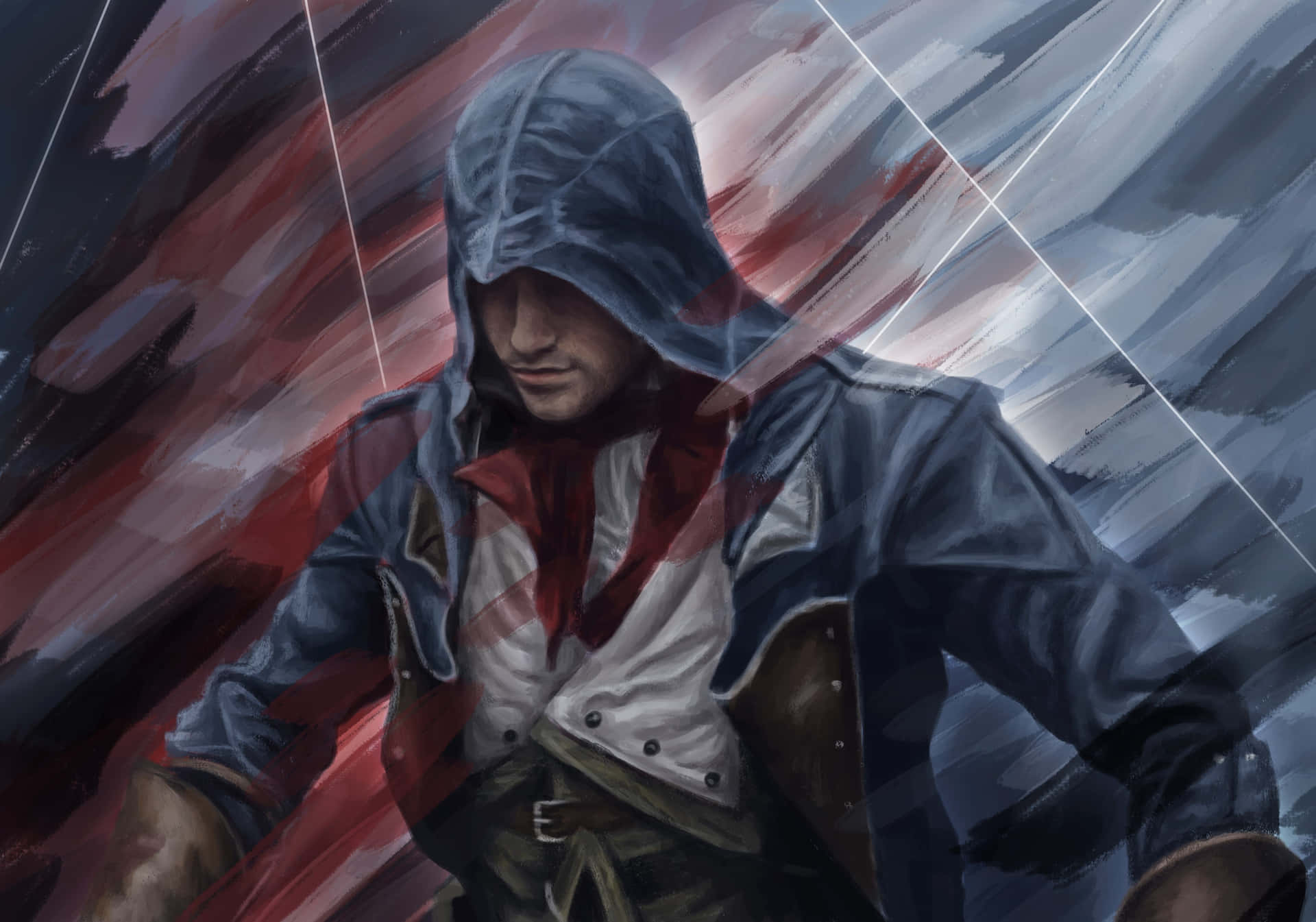 Arno Dorian leaps into action in Assassin's Creed Unity Wallpaper