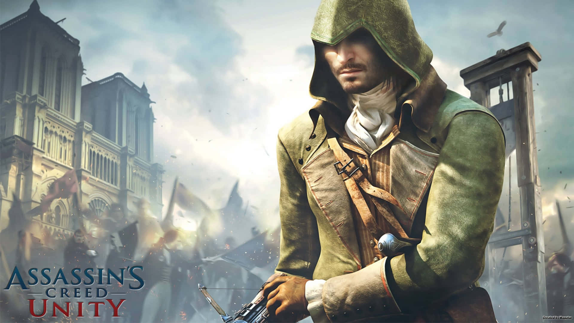 Epic Arno Dorian Action in Assassin's Creed Unity Wallpaper