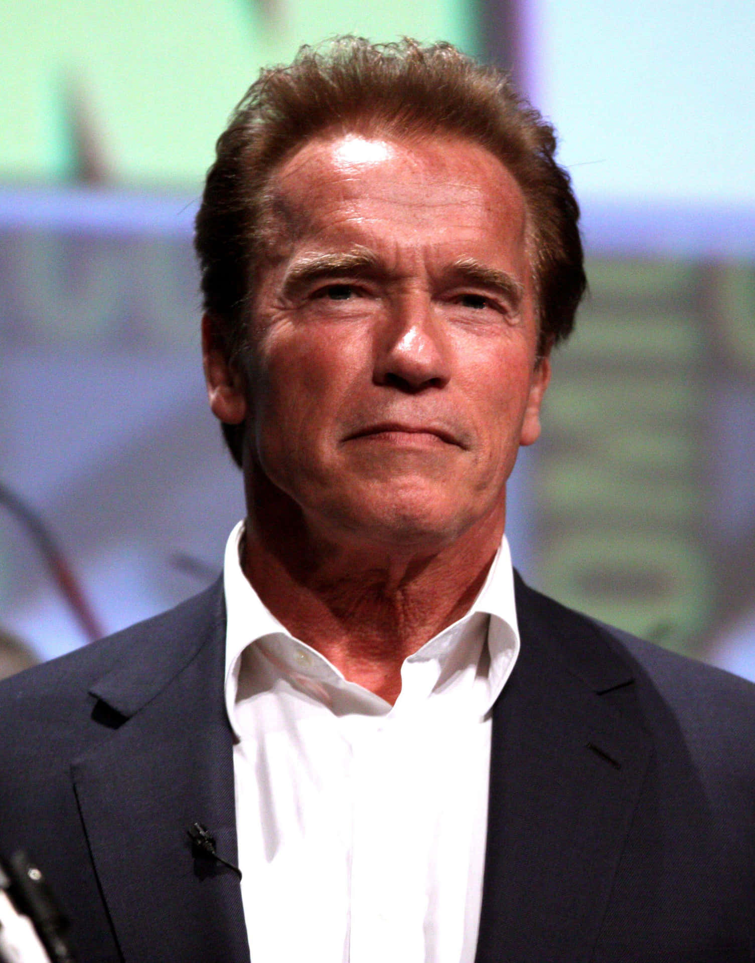 Arnold Schwarzenegger flexing in gym
