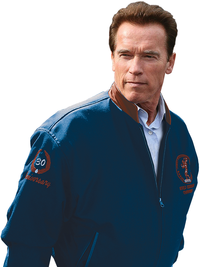 Arnold Schwarzenegger Blue Jacket PNG