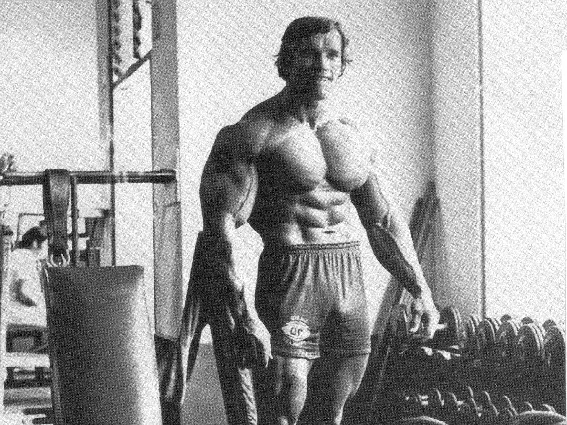Arnold Schwarzenegger Inside The Gym Background