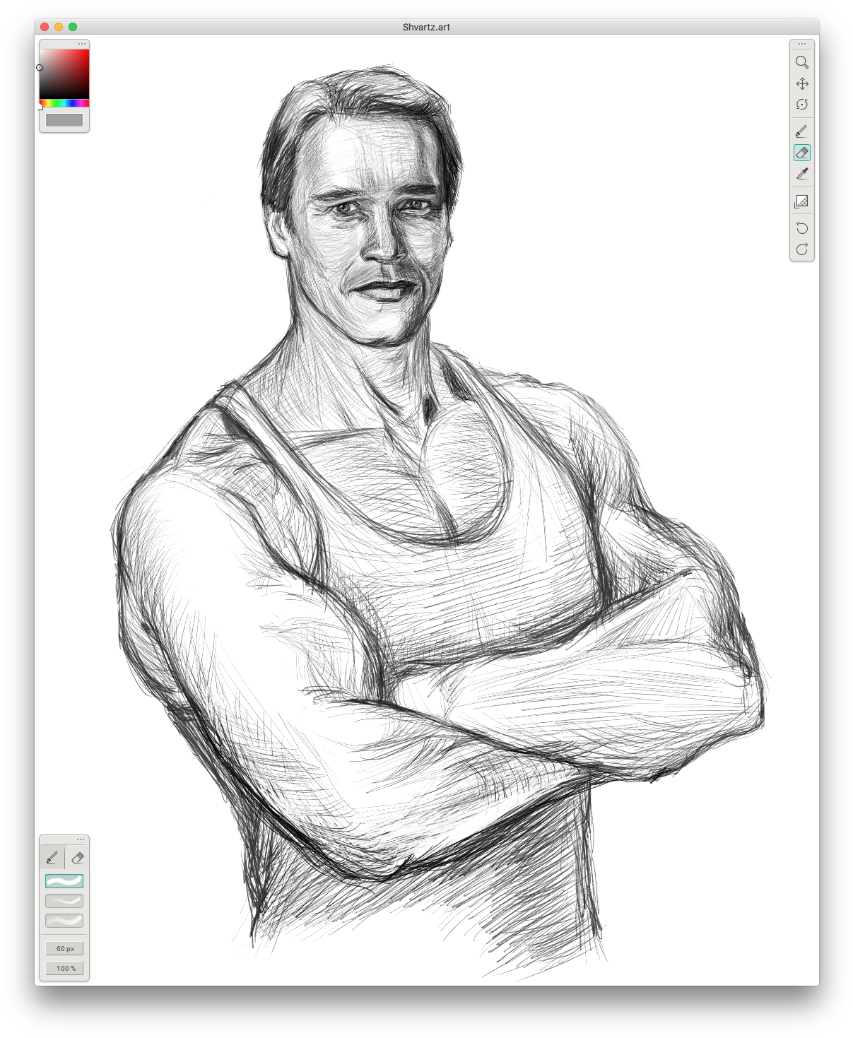 Arnold Schwarzenegger Sketch Artwork PNG