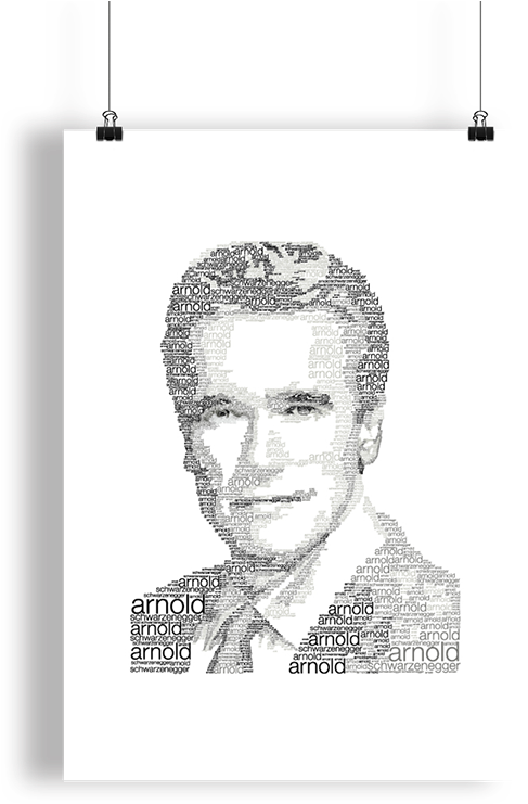 Arnold Schwarzenegger Text Portrait PNG