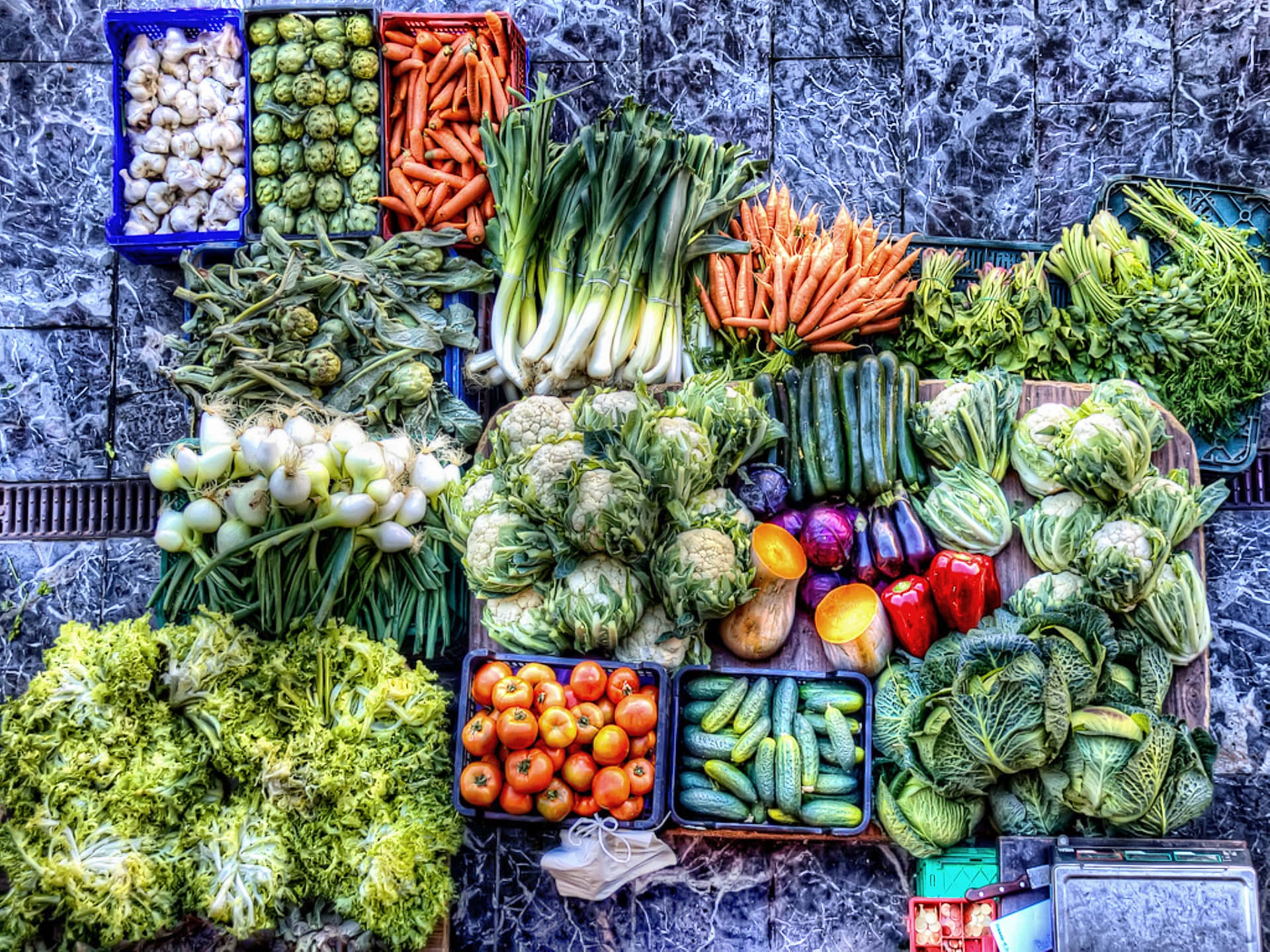 Array Of Vegetables High Definition Wallpaper