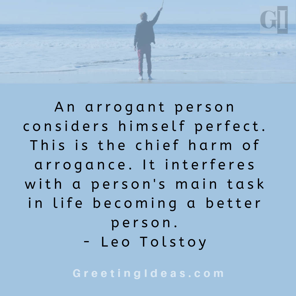 Arrogant Person Quote By Leo Tolstoy Picture