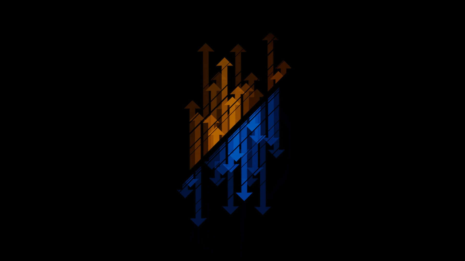 Arrows Pointing In The Dark With A Blue Background