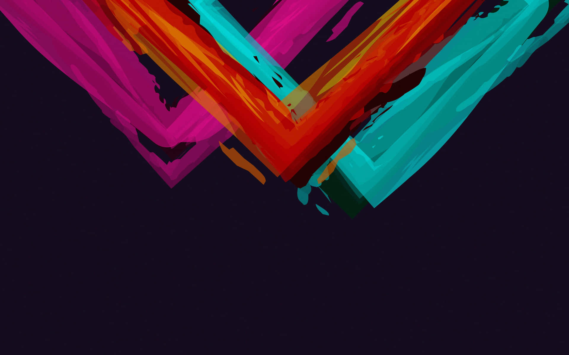 A Colorful V On A Black Background