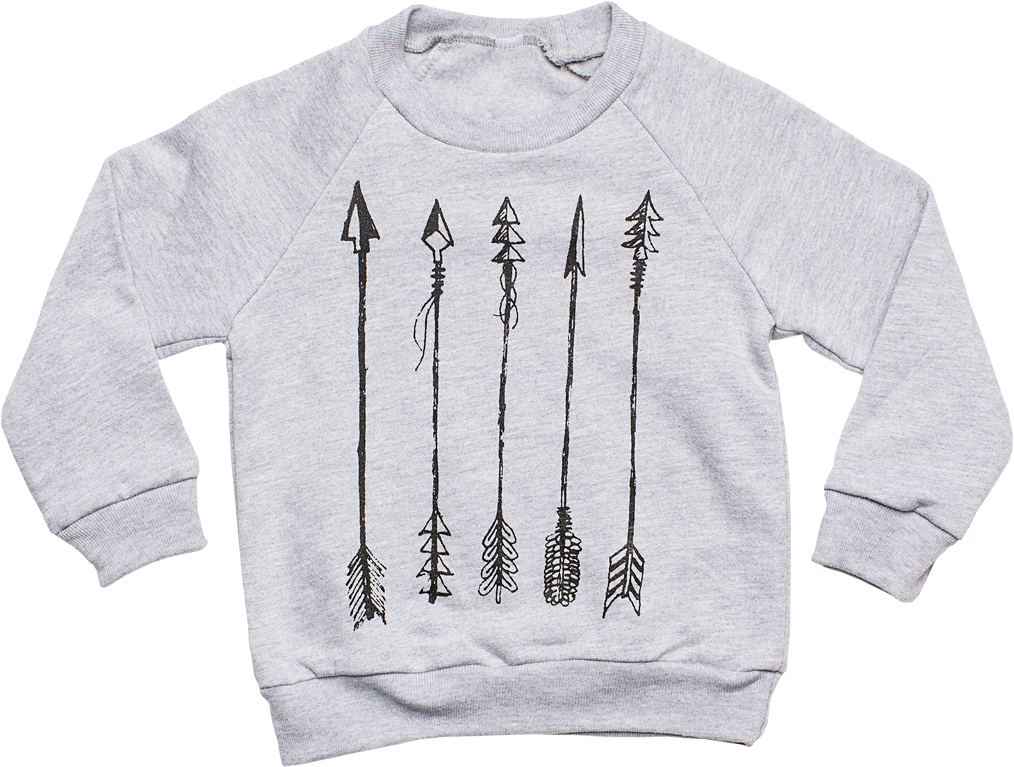 Arrows Printed Grey Sweatshirt PNG