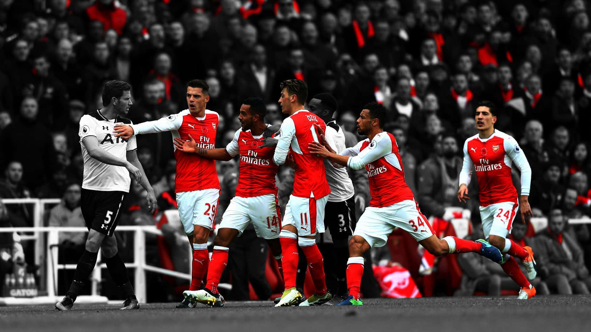 Arsenal Team Celebrates Goal Moment
