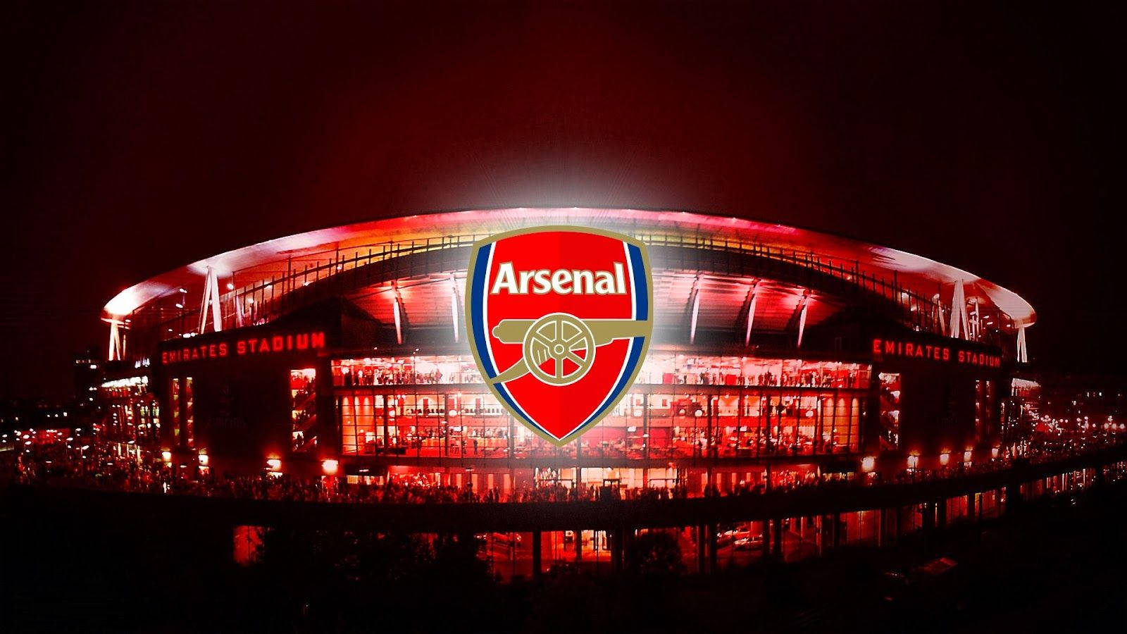 Arsenal Fc Logo On Stadium Wallpaper