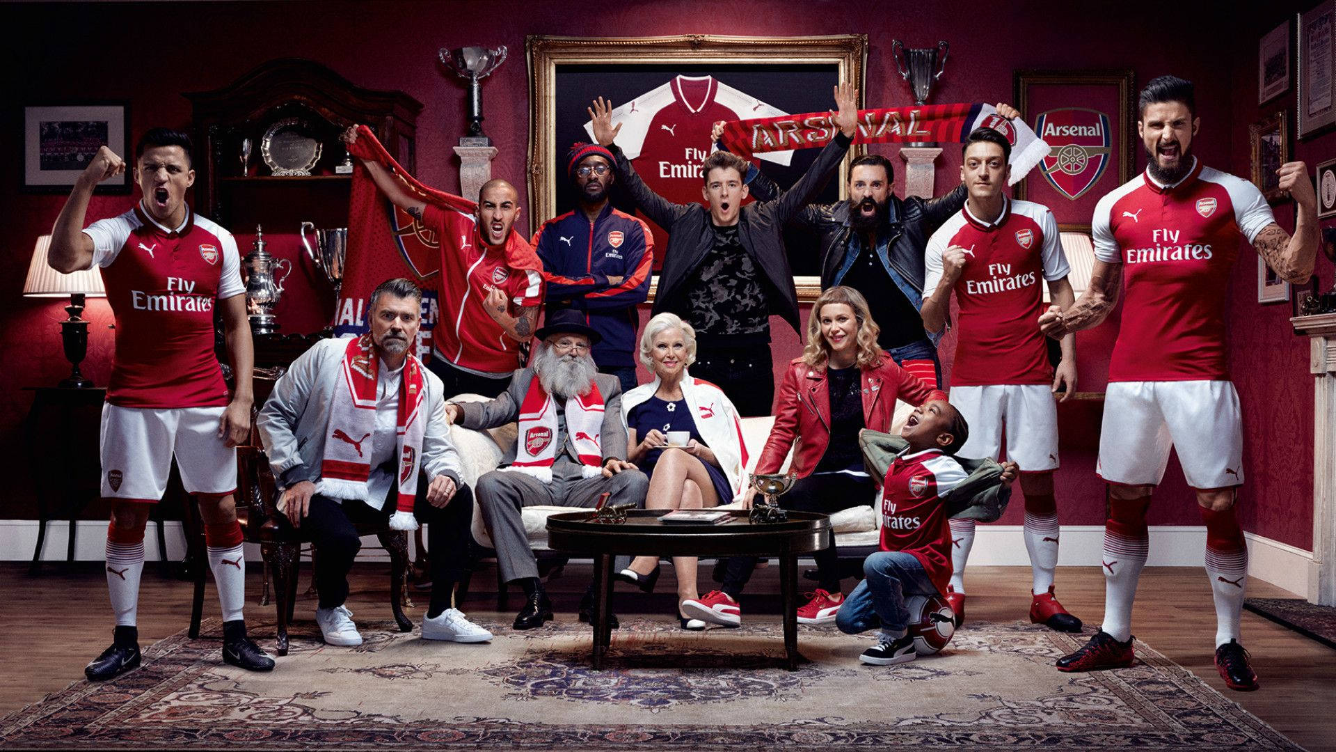 Arsenal FC-reklamefotobaggrund Wallpaper