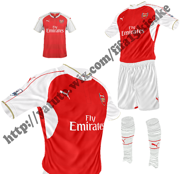 Arsenal Home Kit Design PNG