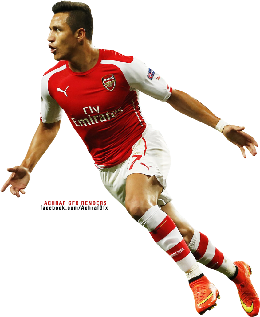 Arsenal Player Action Pose PNG