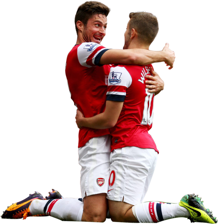 Arsenal Players Celebrating Victory PNG