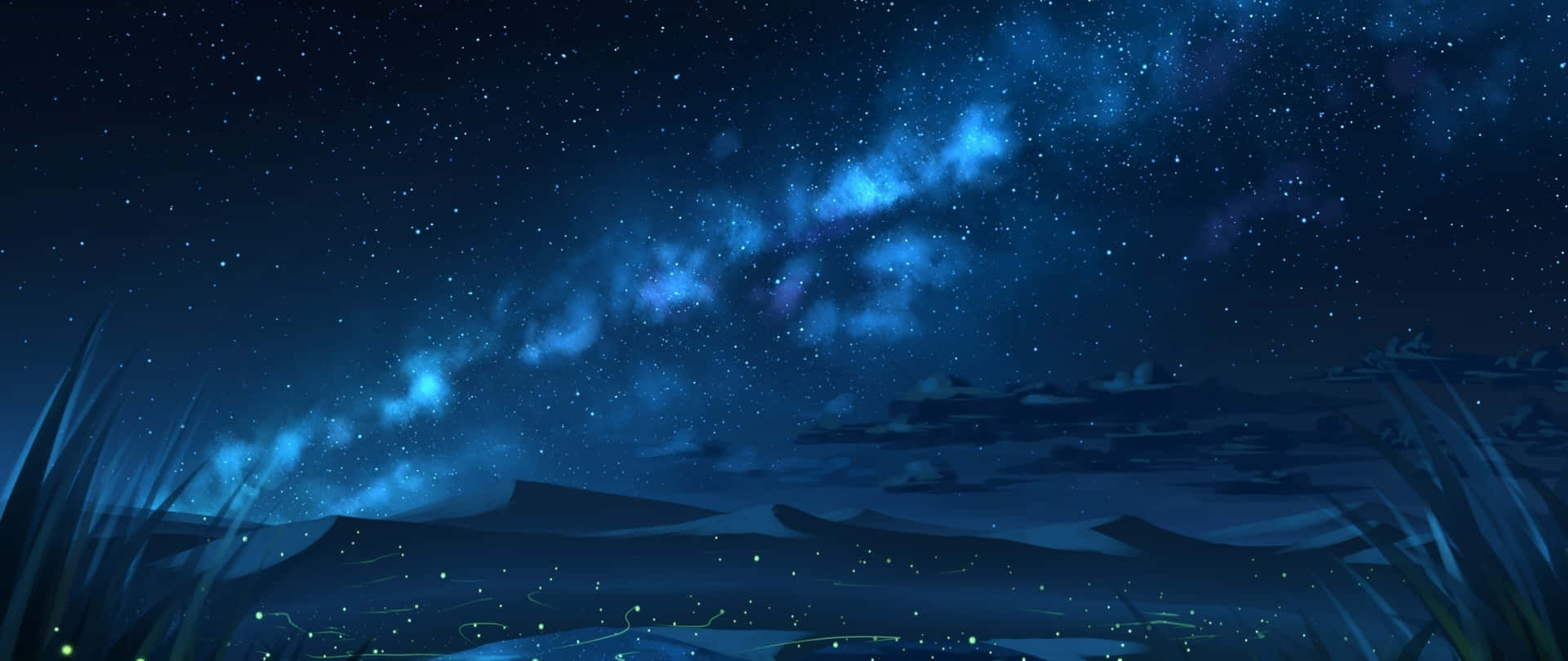 Blue Night Sky Art 2560x1080 Wallpaper