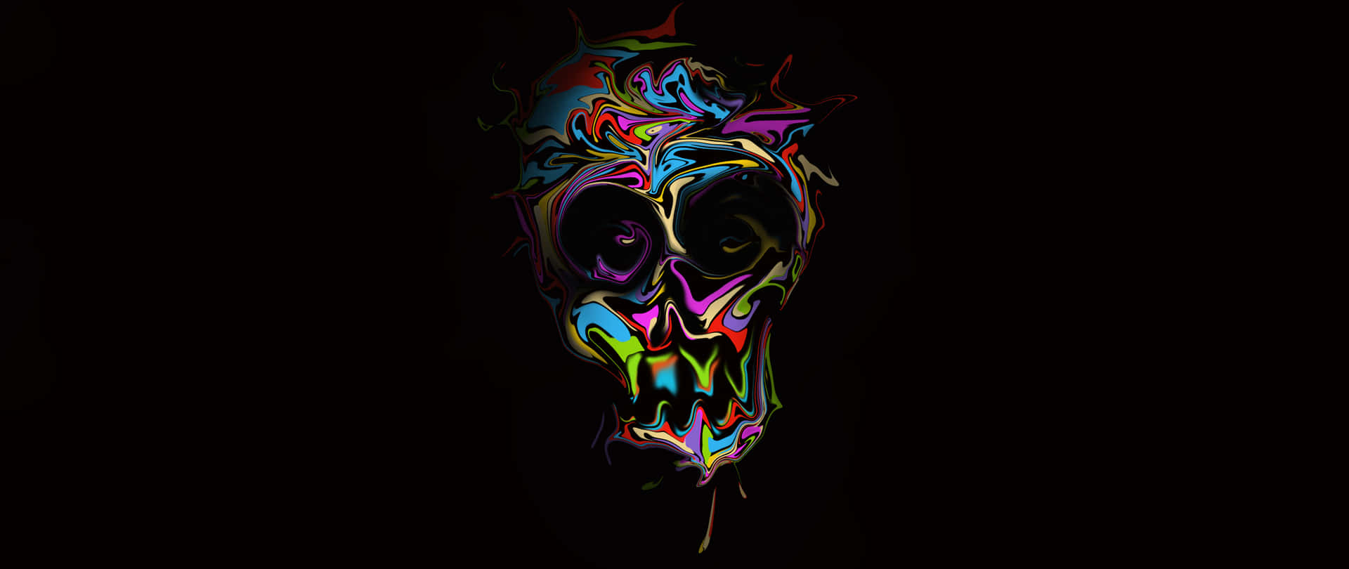 Colorful Skull Art 2560x1080 Wallpaper