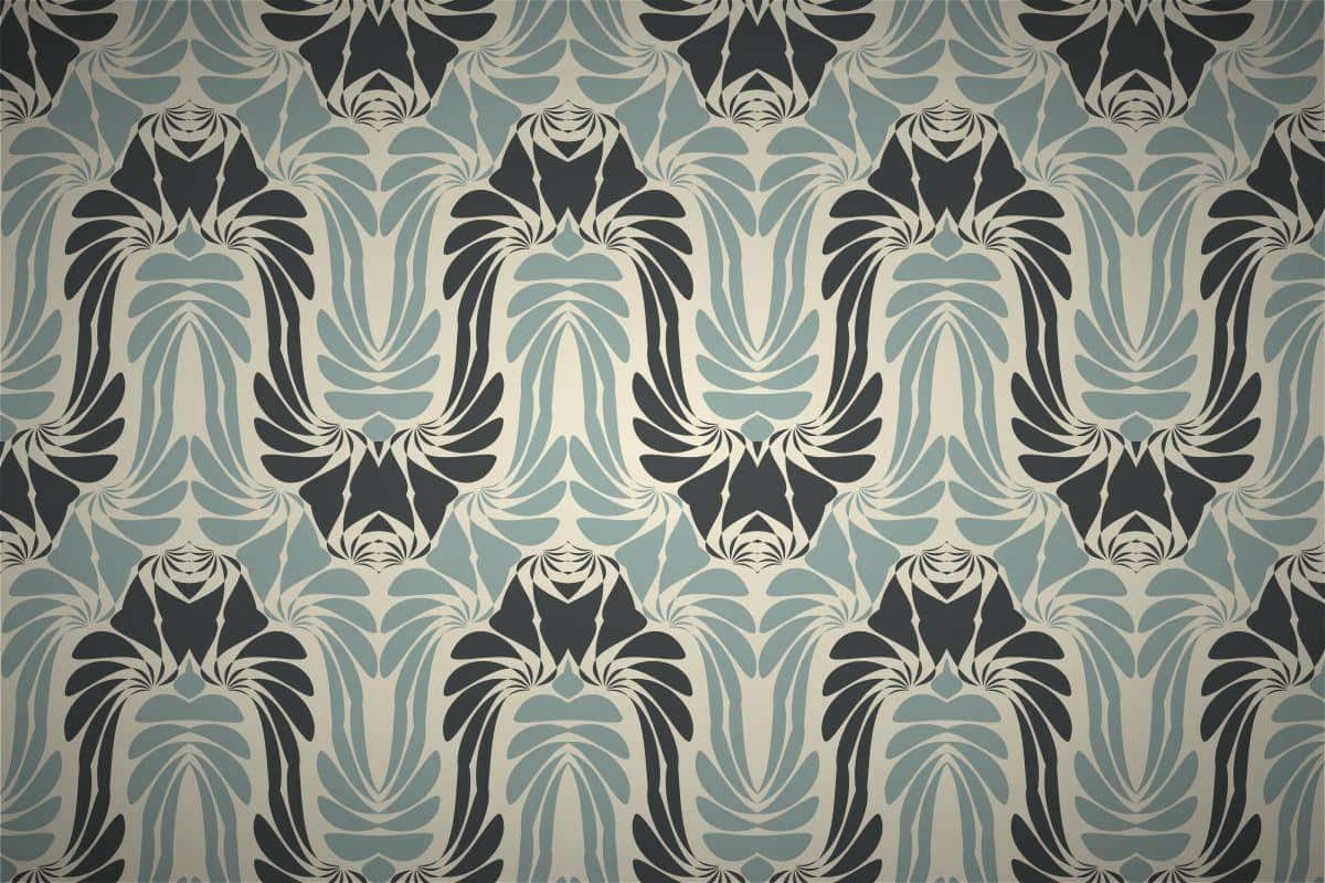 Eineblau-schwarze Tapete Mit Einem Abstrakten Design
