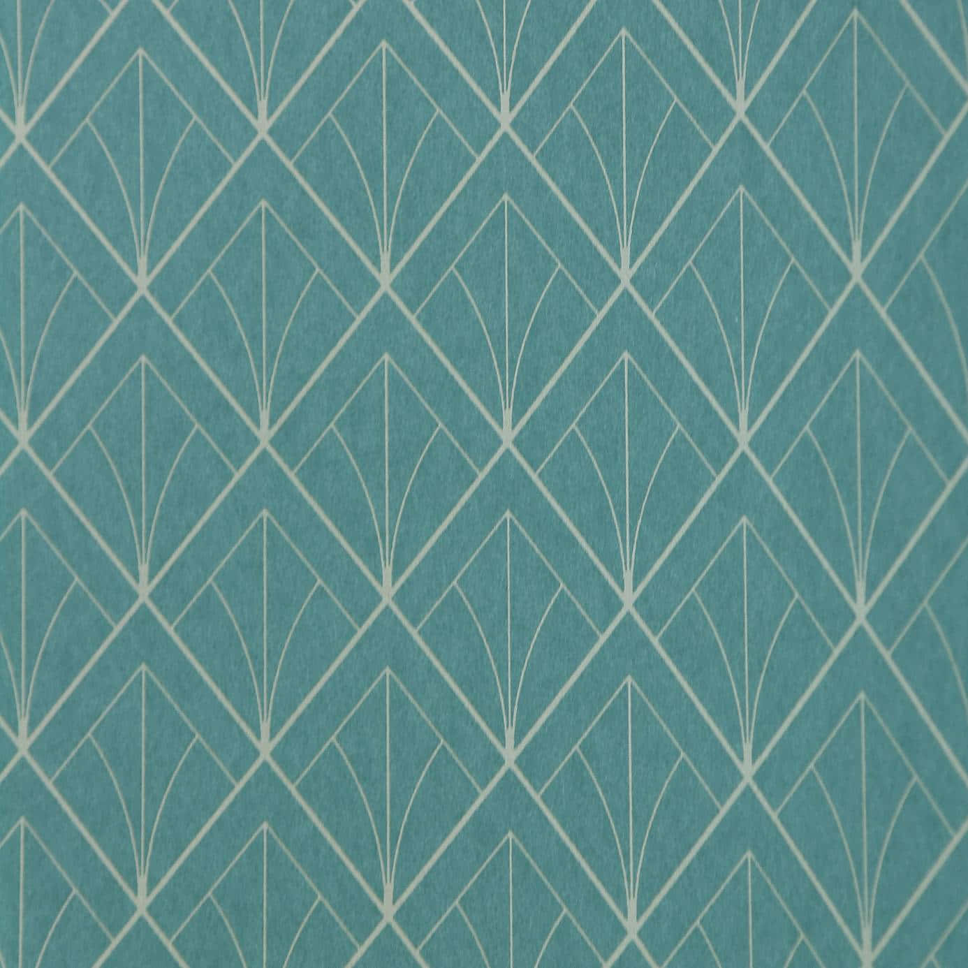 A Teal And White Wallpaper With Geometric Designs Wallpaper
