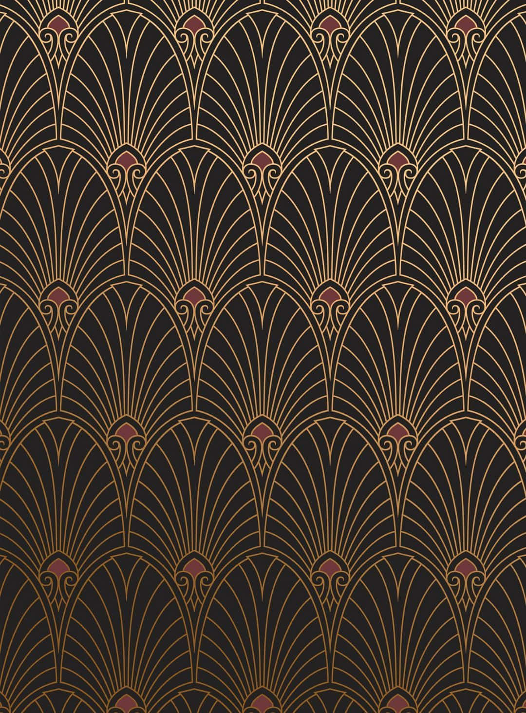 Art Deco Wallpaper With Gold And Black Designs Wallpaper