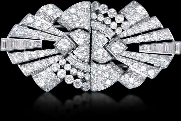 Art Deco Diamond Brooch PNG