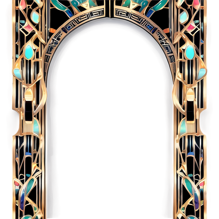 Art Deco Inspired Border Png Snf PNG