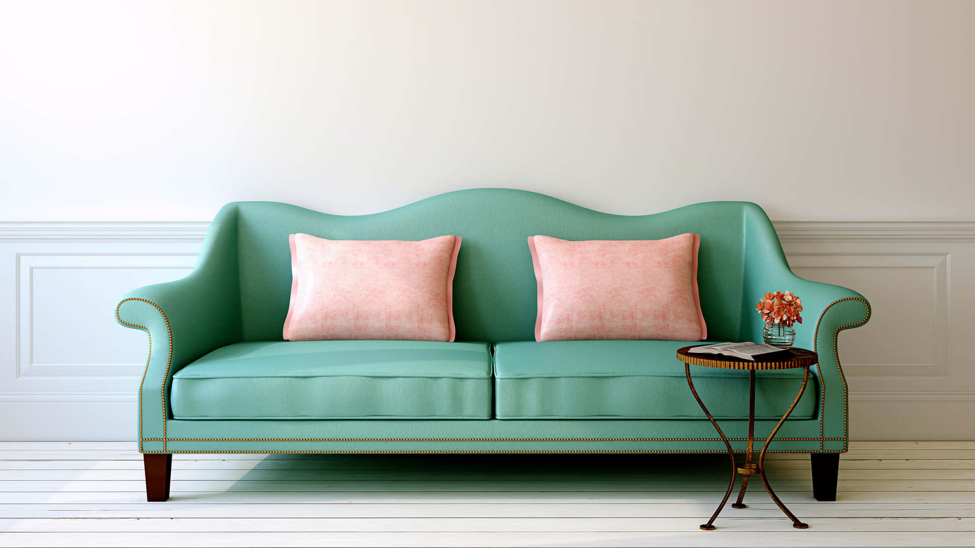 Art Deco Interior Couch Wallpaper