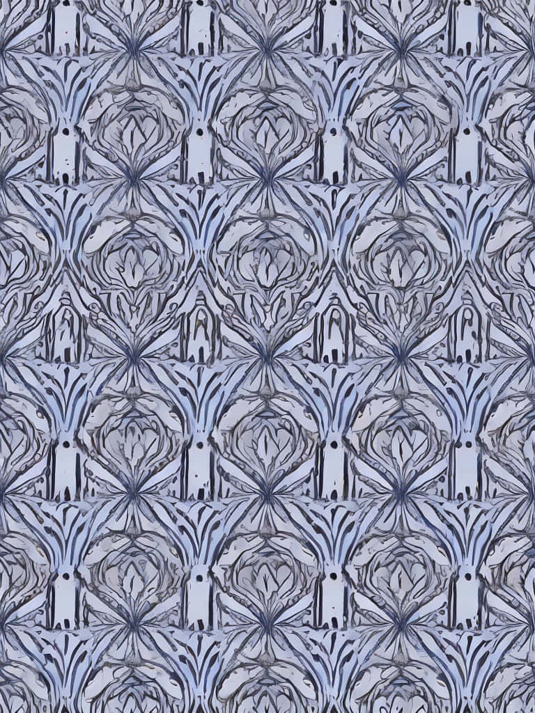 Enblå Och Vit Mönster Med En Blommig Design Wallpaper