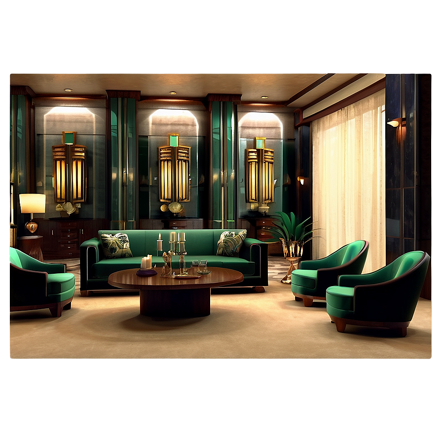 Art Deco Living Room Png 05242024 PNG