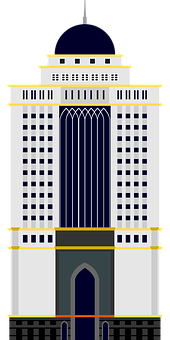 Art Deco Skyscraper Illustration PNG