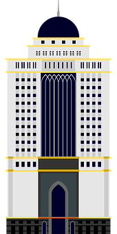 Art Deco_ Skyscraper_ Illustration PNG