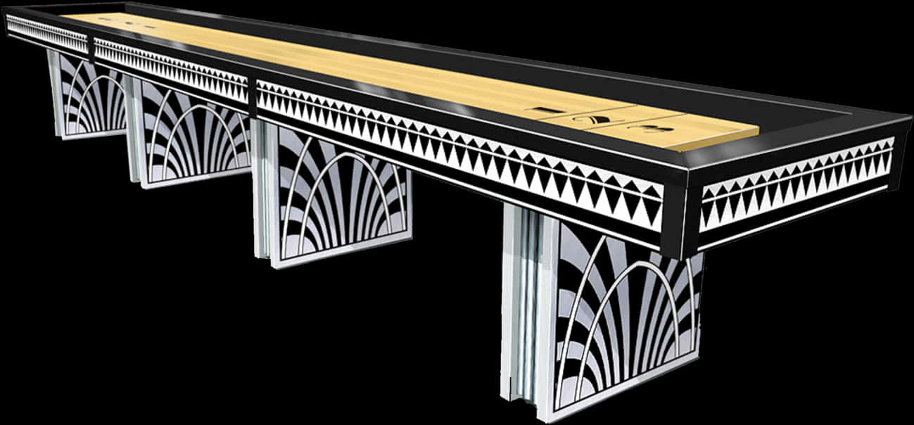 Art Deco Style Shuffleboard Table PNG
