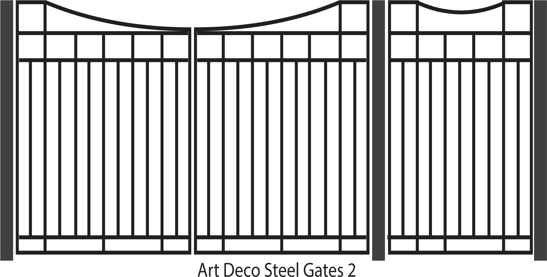 Art Deco Style Steel Gates PNG