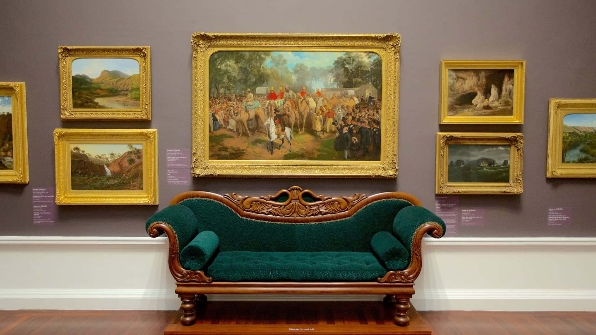 Art Gallery Victorian Paintings Vintage Sofa Wallpaper