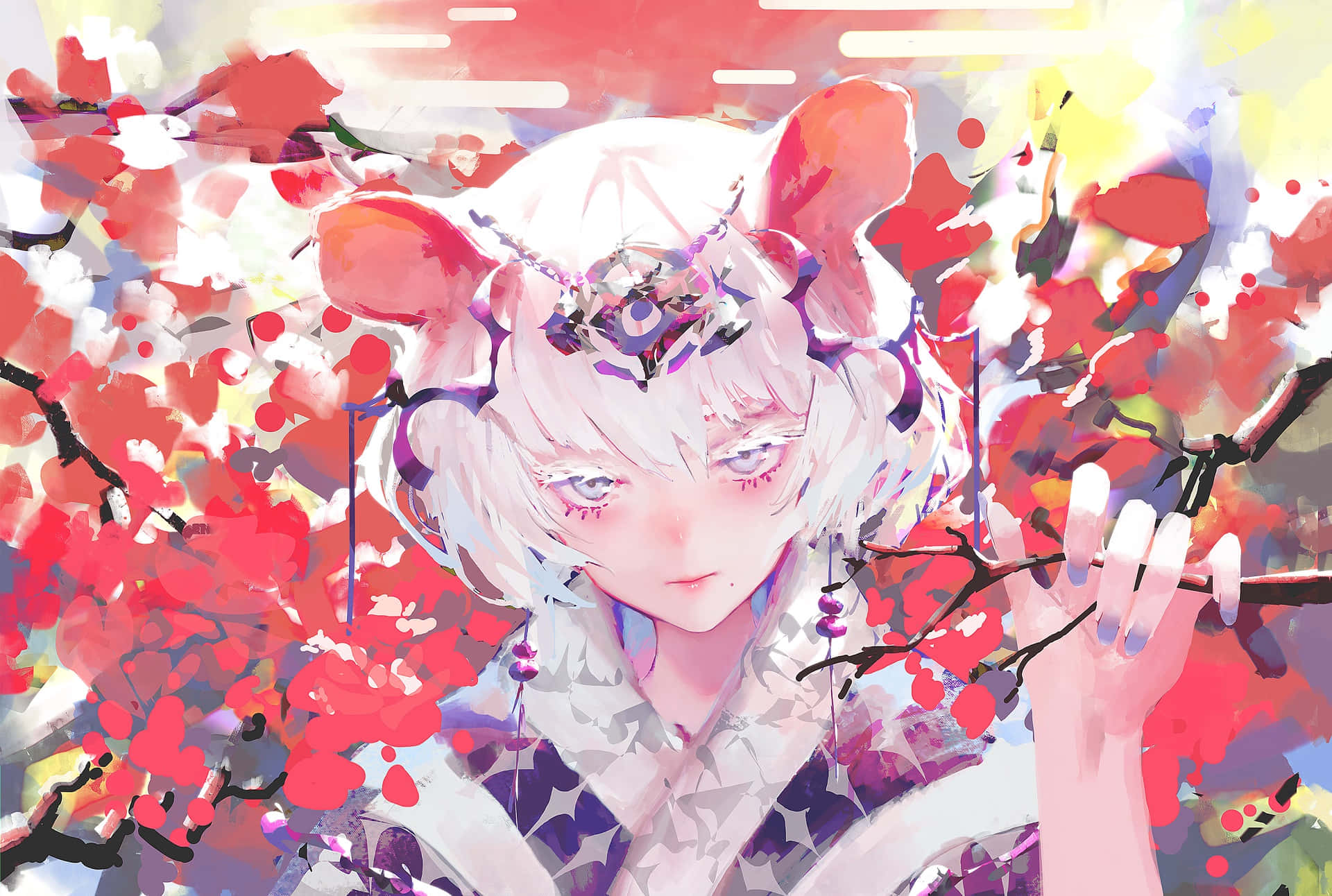 Konstpåverkan Färgglada Anime Wallpaper