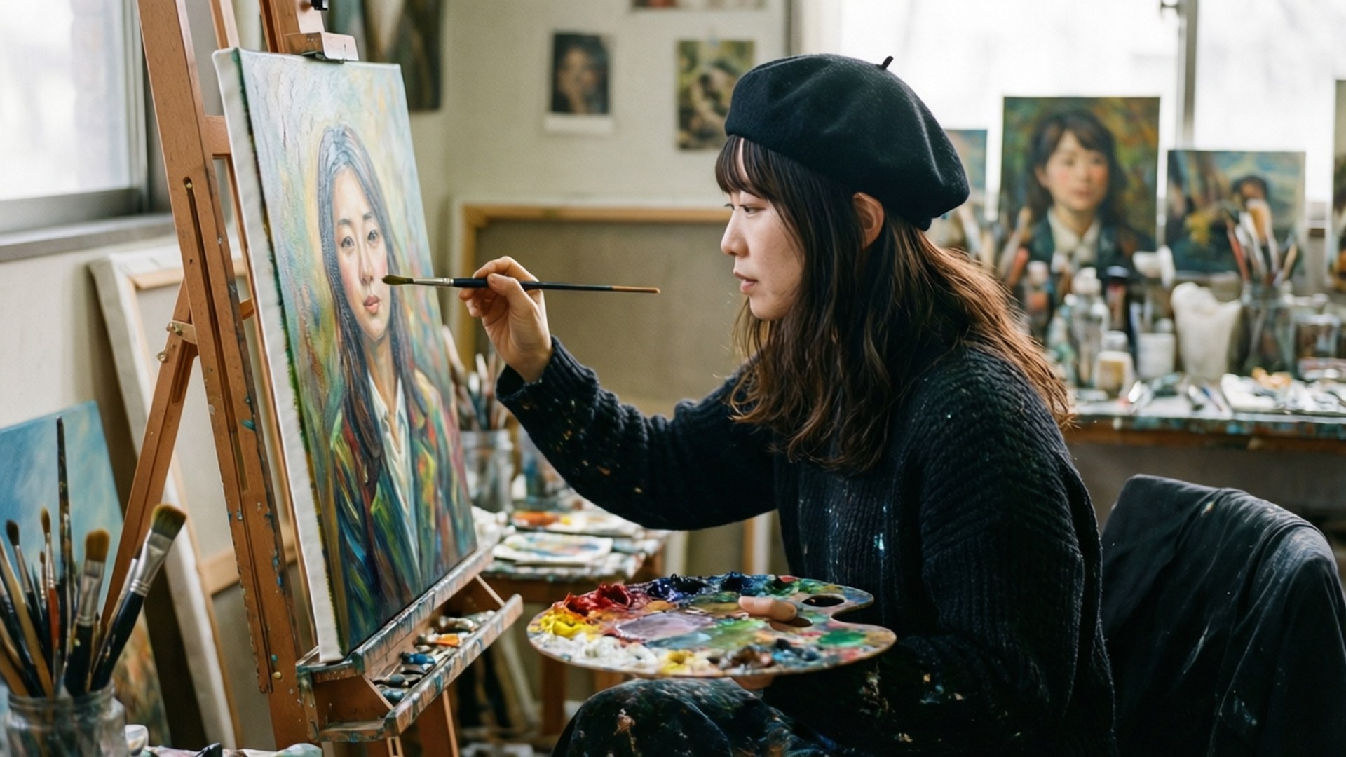 Kreativitet i kunststudio Bakgrunner